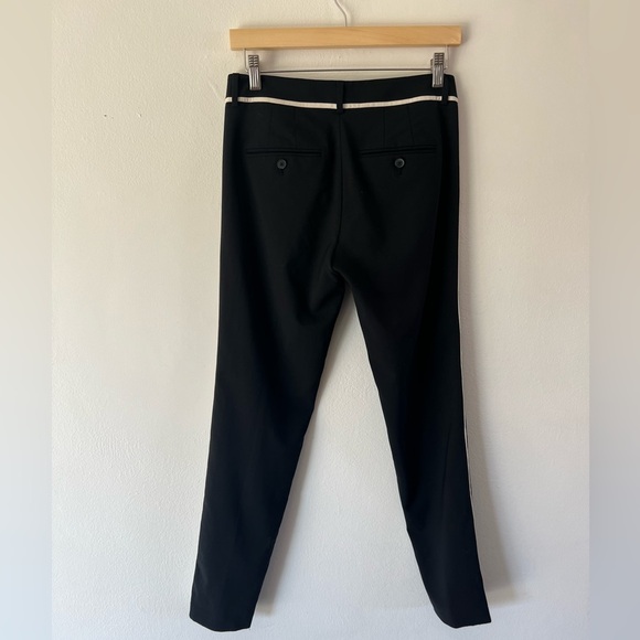 Vince Black with White Stripe Wool Blend Tuxedo Pants Size 2 - Picture 6 of 7